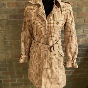 Plaid Trench Coat